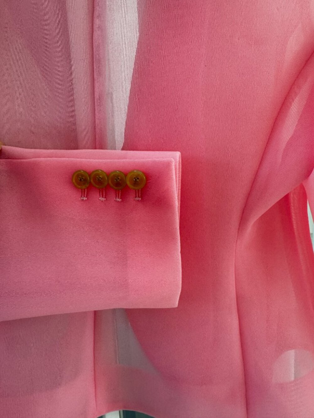 SS25 WALTER VAN BEIRENDONCK Pink Organza Blazer - Picture 4 of 7